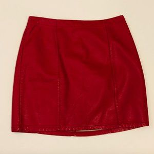 Red Leather Skirt - Forever21